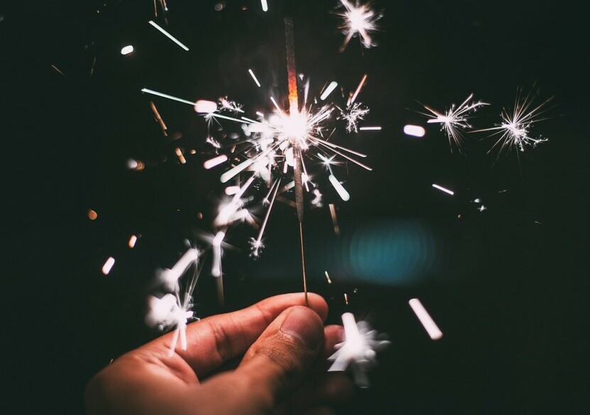 Someone holding a sparkler