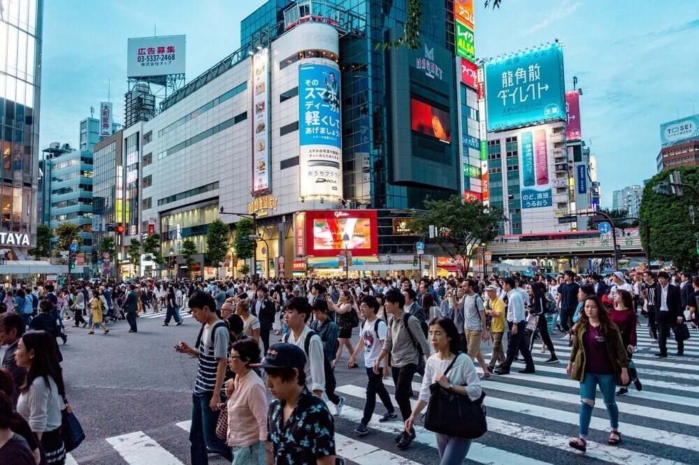 The bustling streets of Tokyo