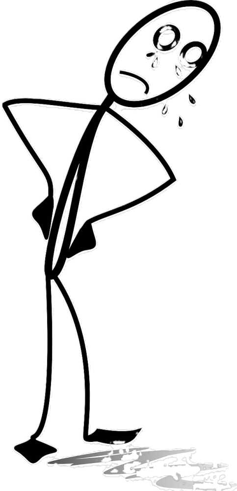 Stick man crying