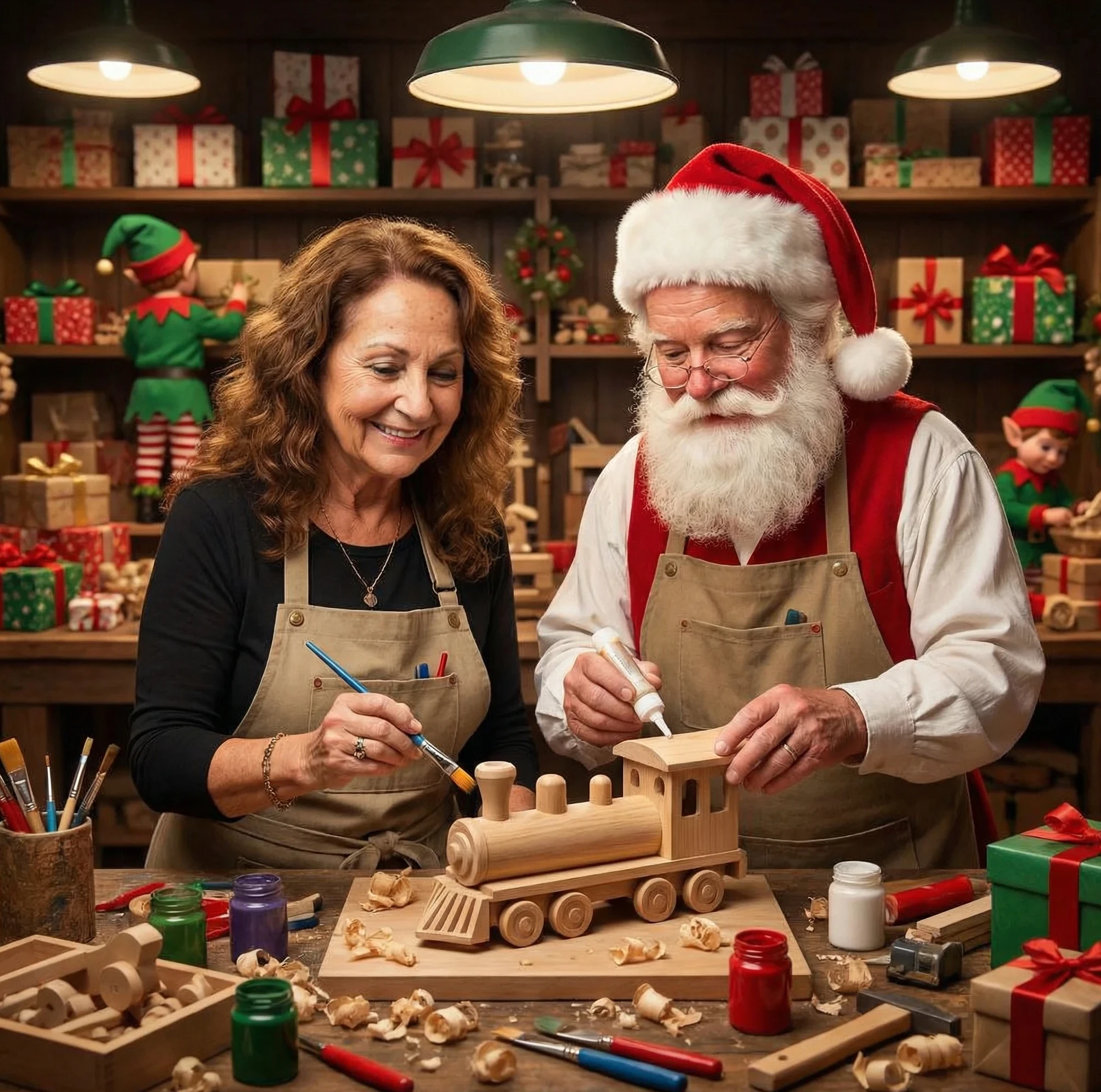 Me helping Kris Kringle make toys for Christmas