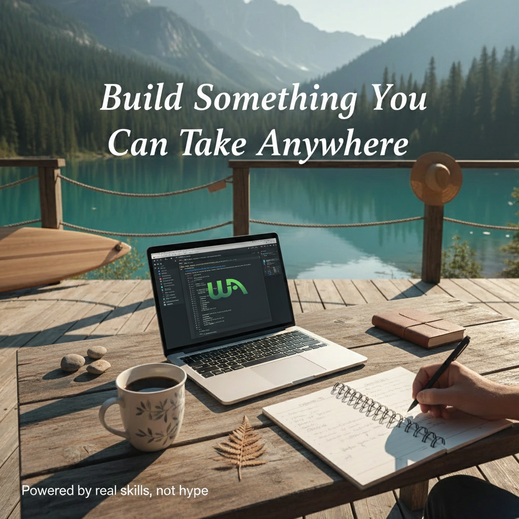 Remote workspace travel lifestyle