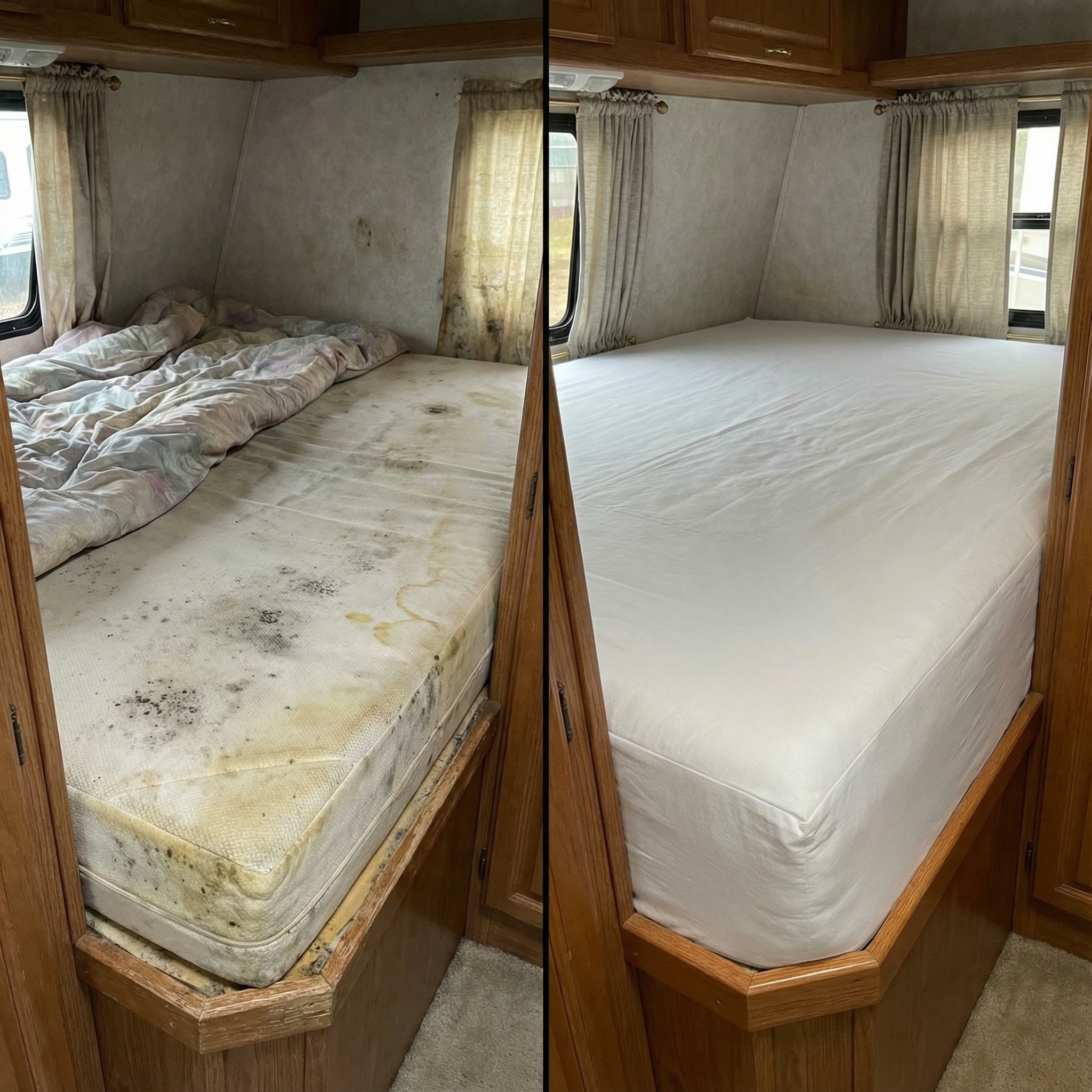 Upgraded RV mattress for better sleep comfort