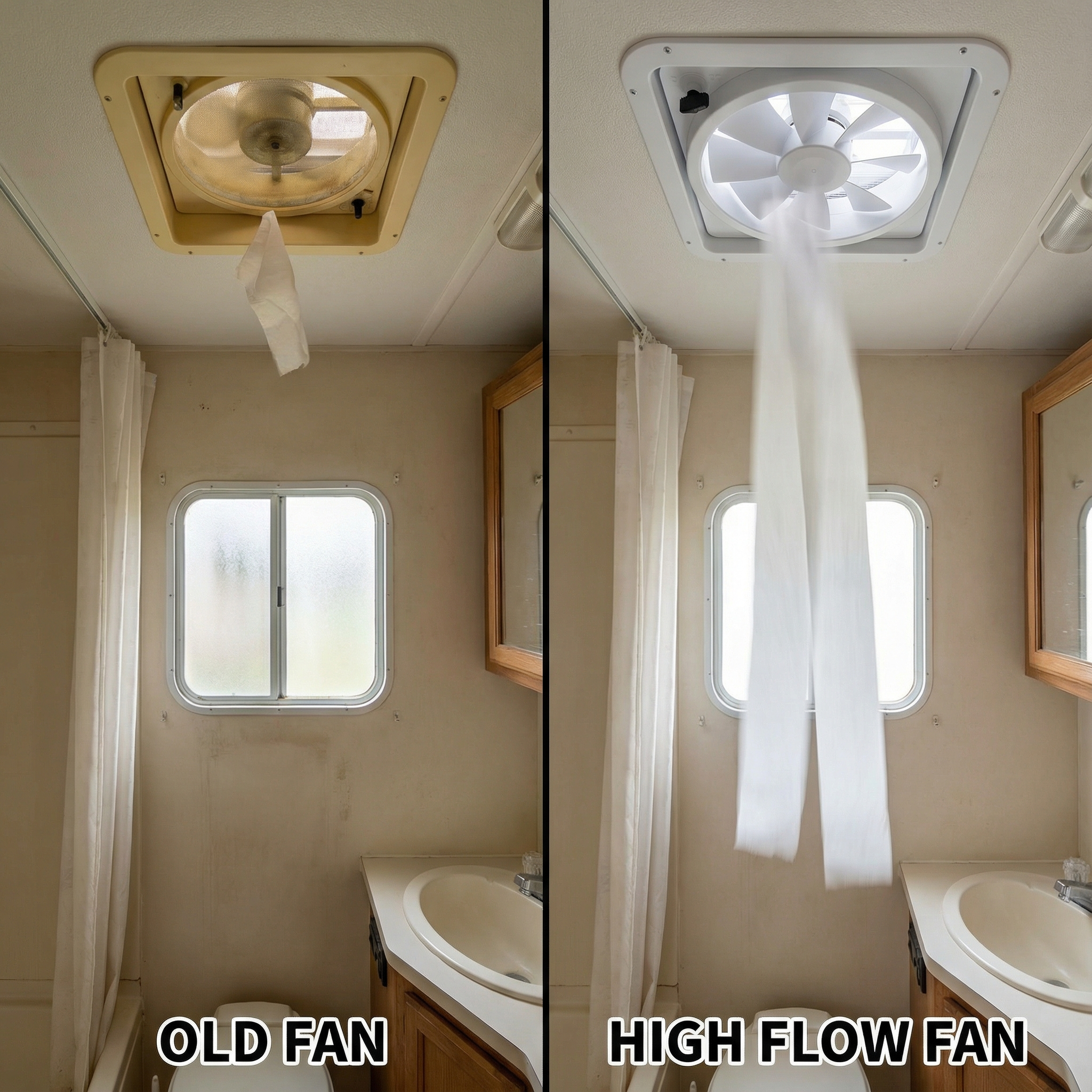 High-flow RV vent fan upgrade for better airflow