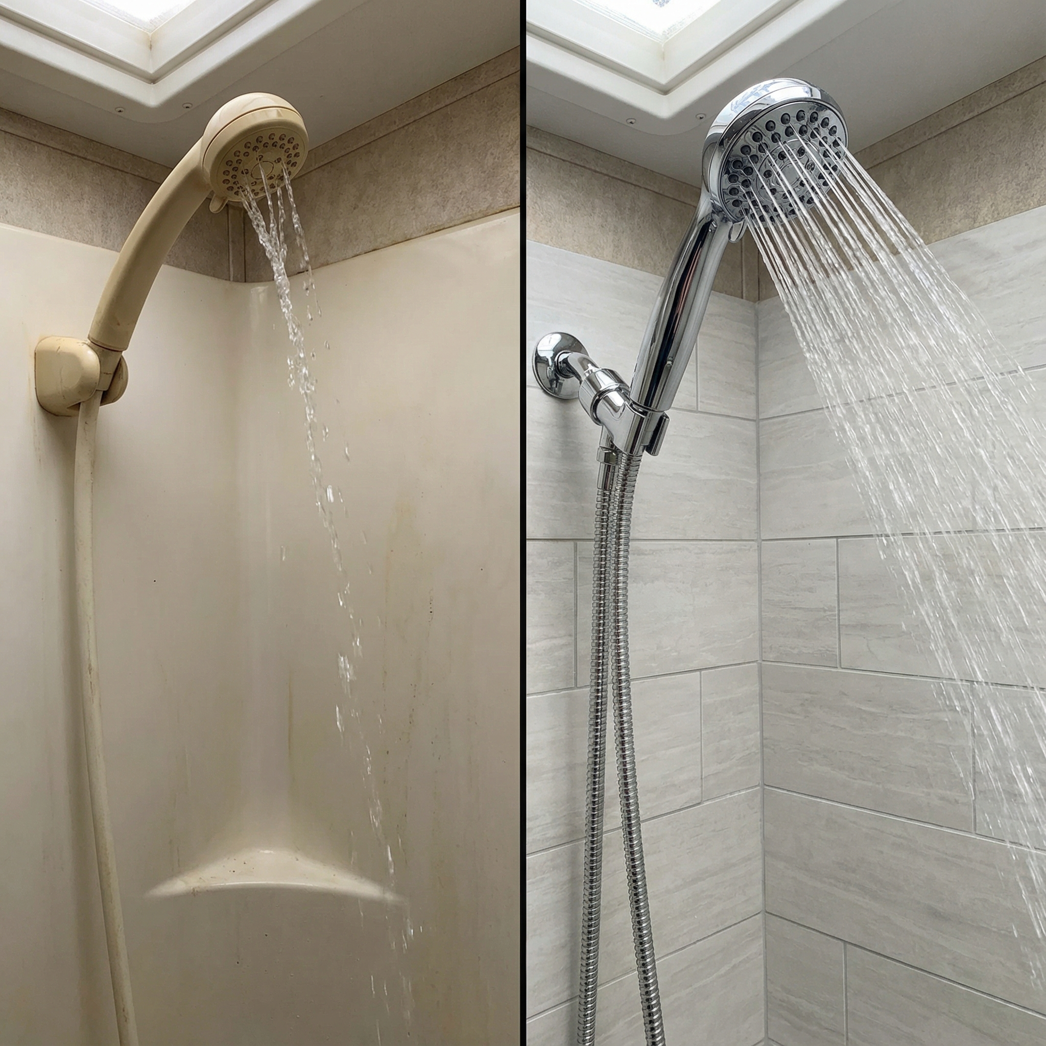 High pressure RV shower head upgrade