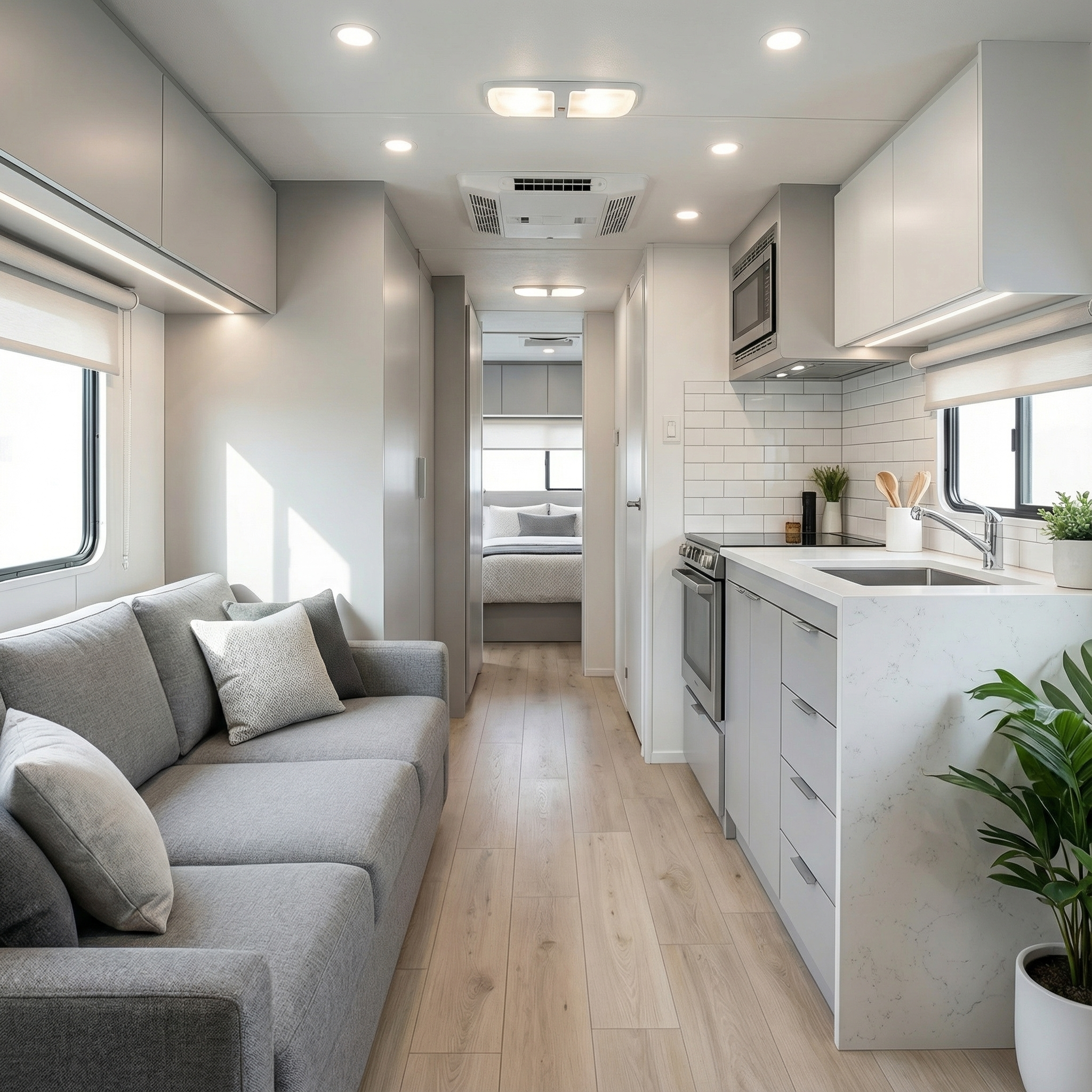 Upgraded RV interior after smart RV upgrades