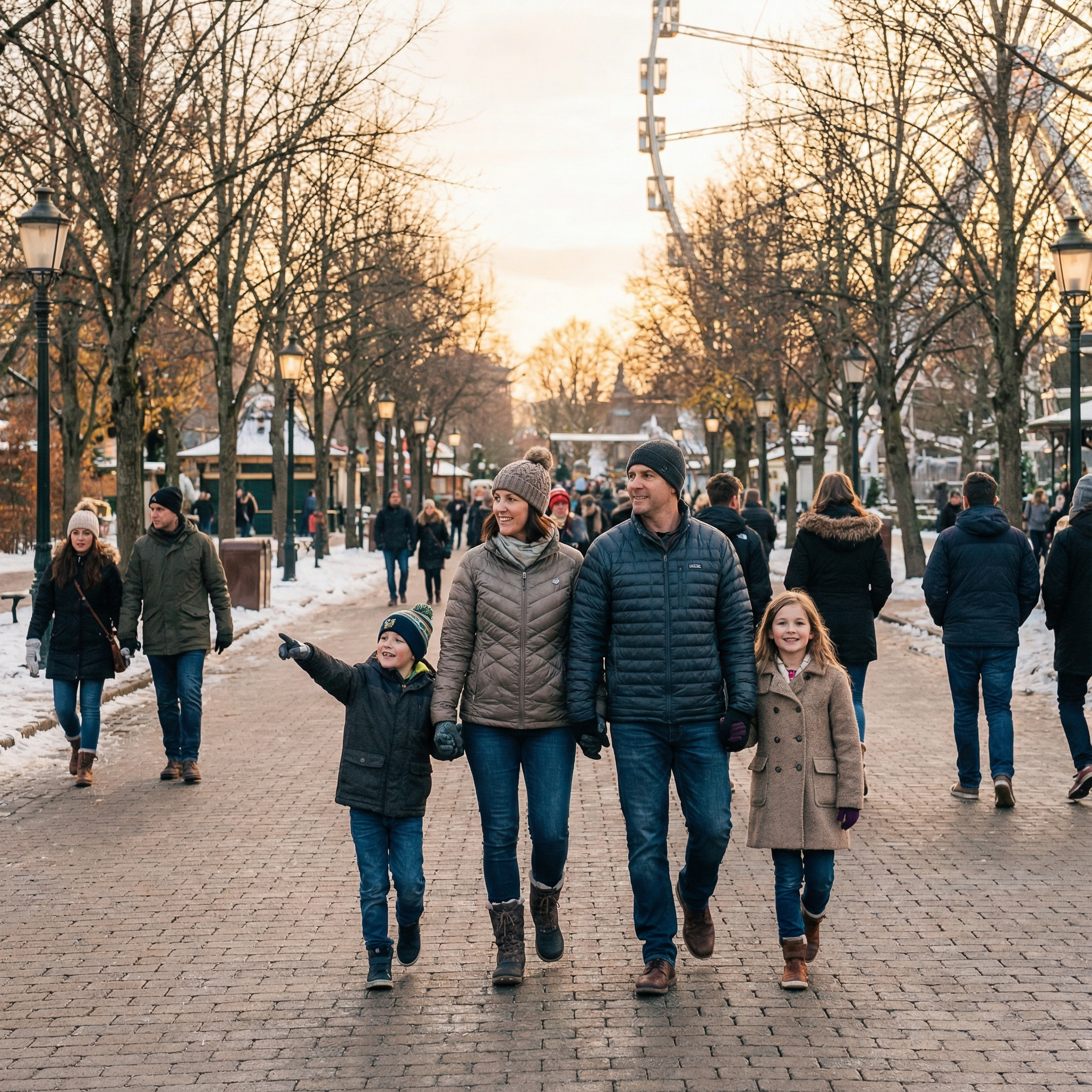 Winter break theme park style family vacation
