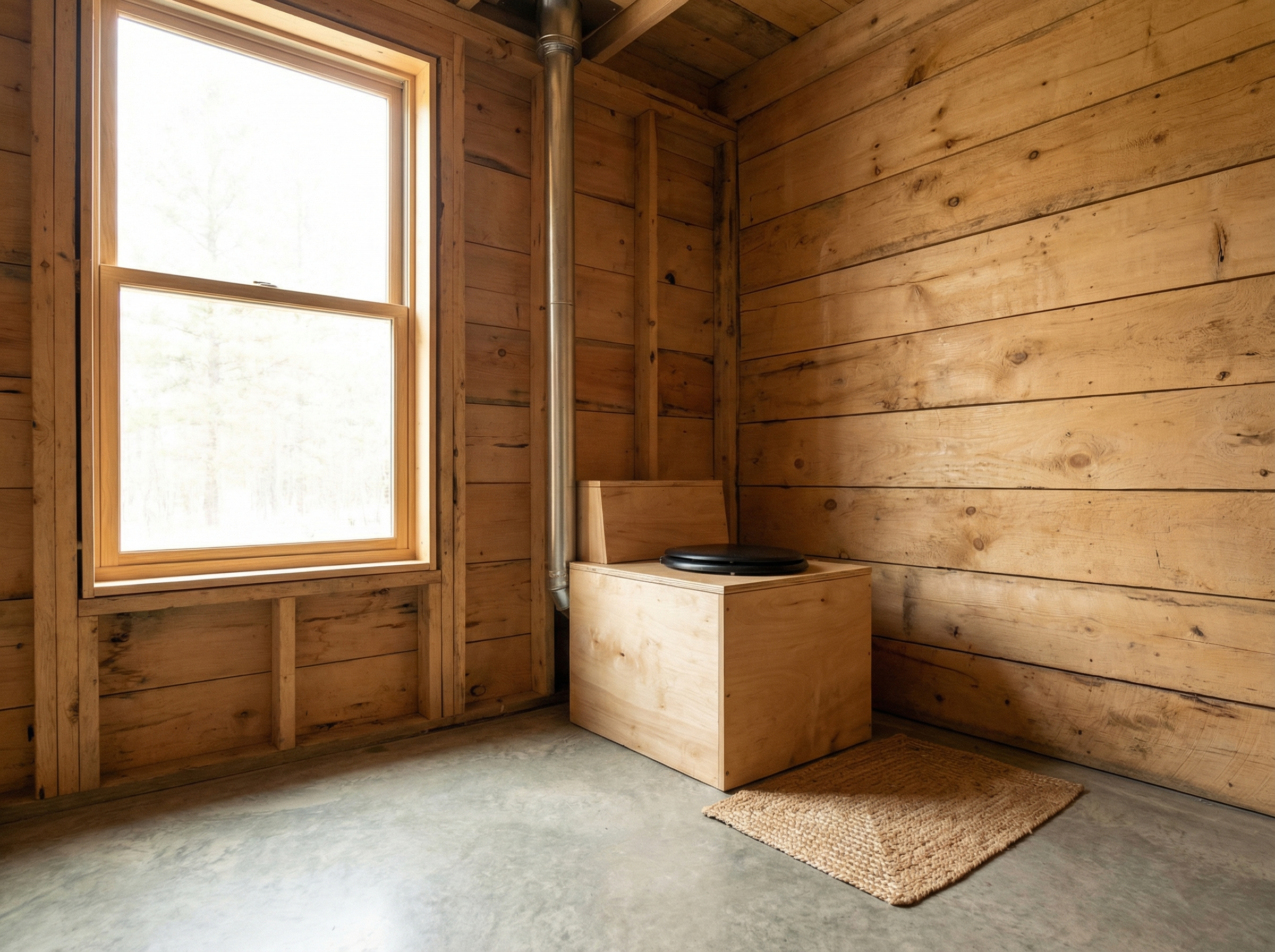 Off-grid sanitation planning and composting toilet setup