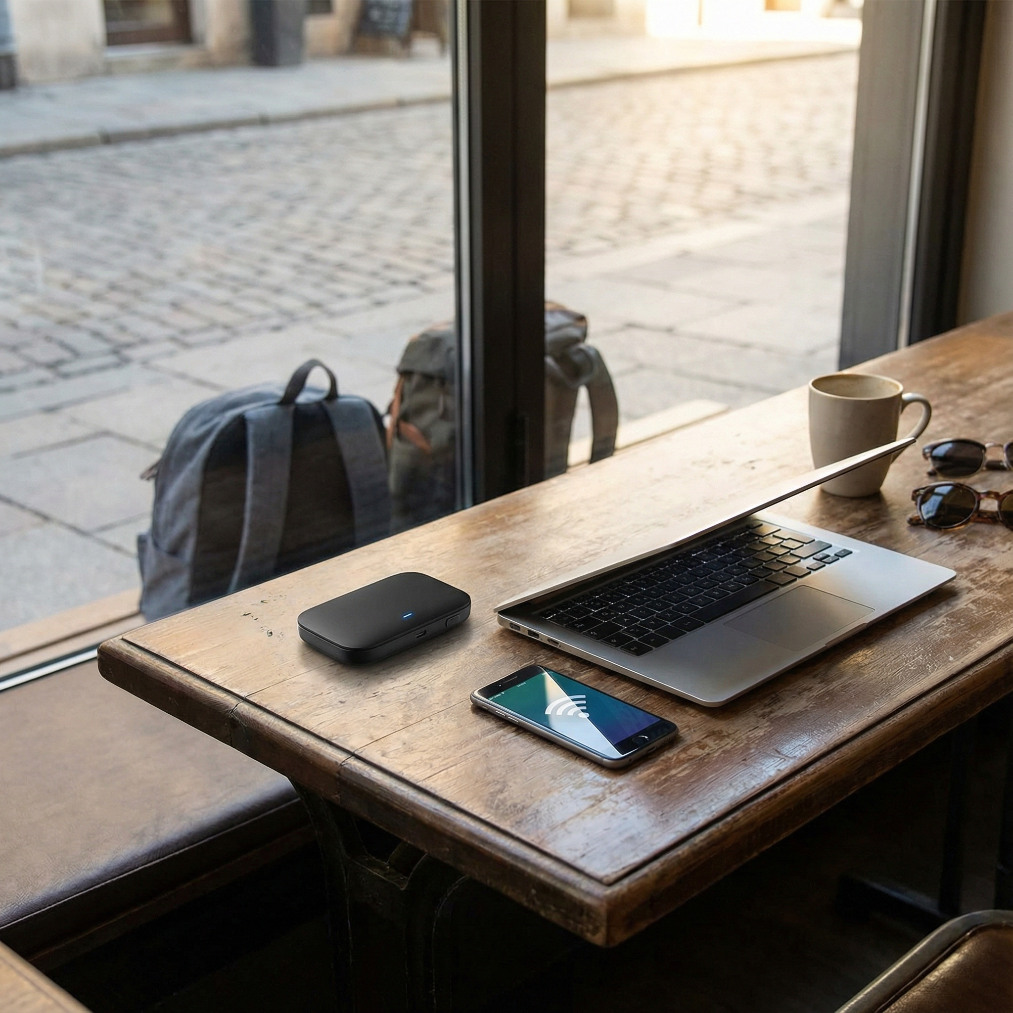 Portable Wi-Fi hotspot used for travel internet on multiple devices