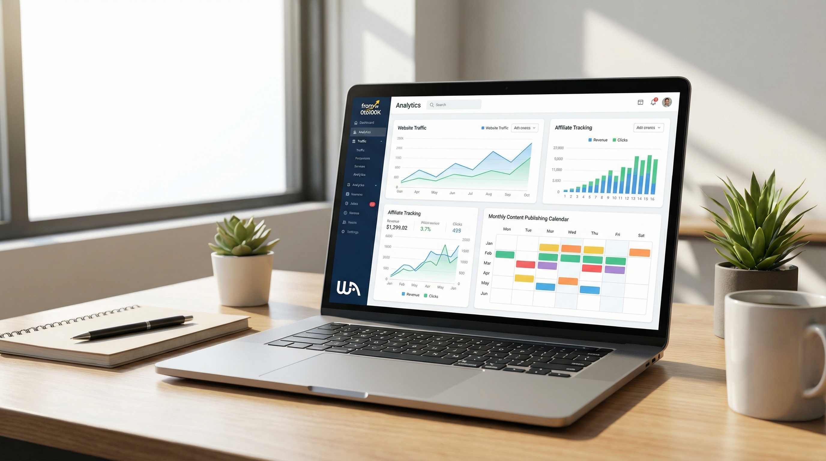 Affiliate marketing workflow dashboard