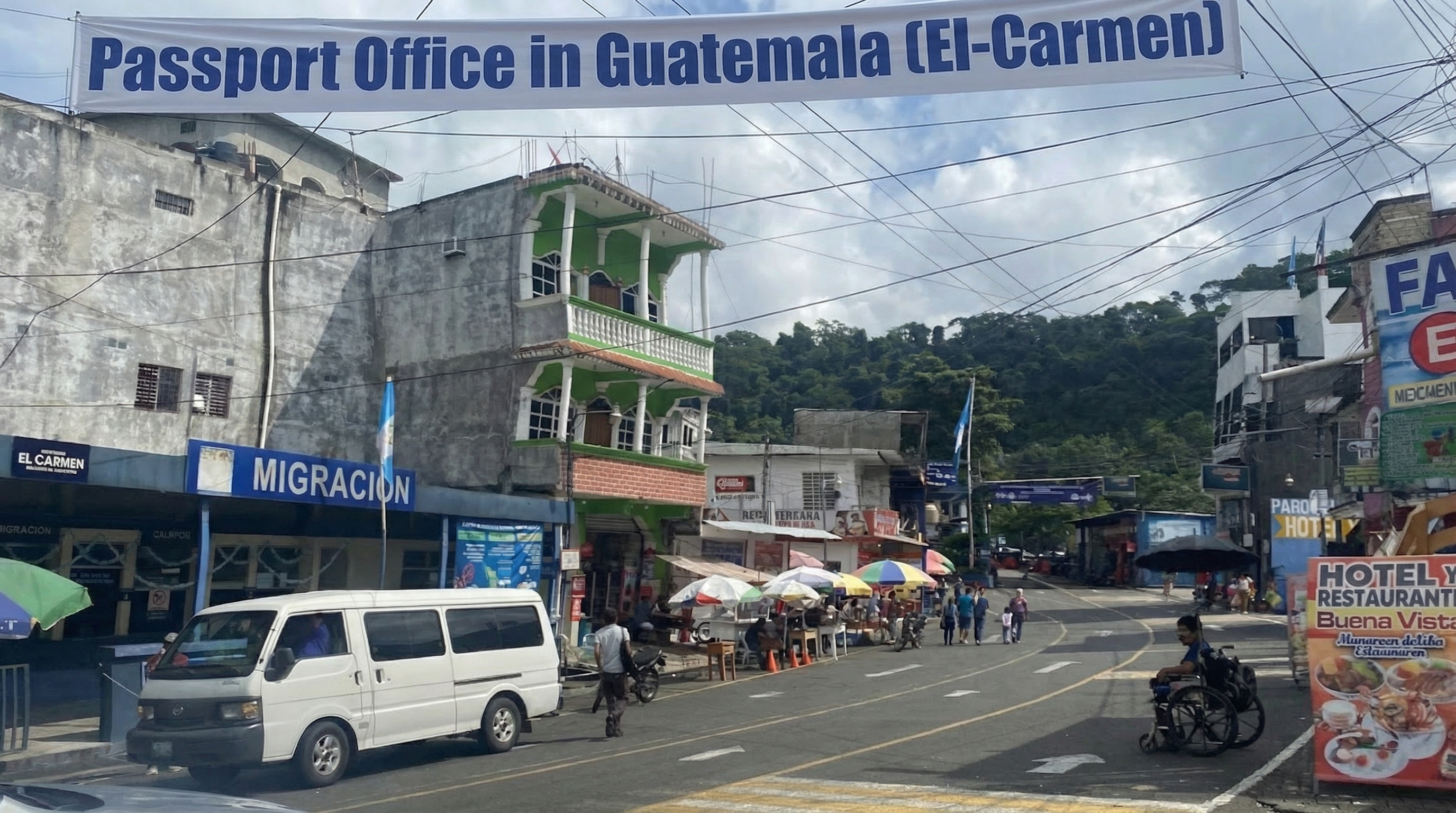 Passport office at the Guatemala border crossing