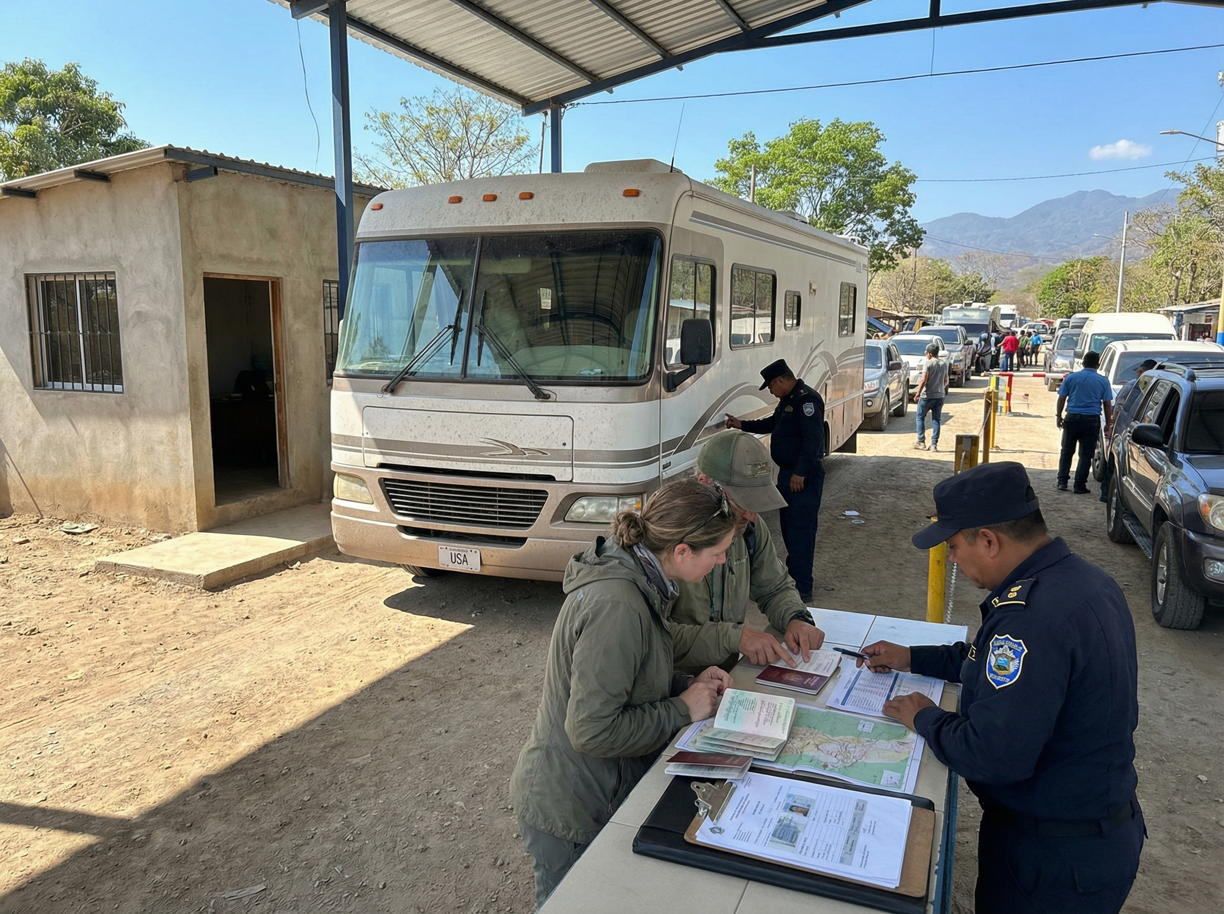 Documentation process at El Amatillo border crossing