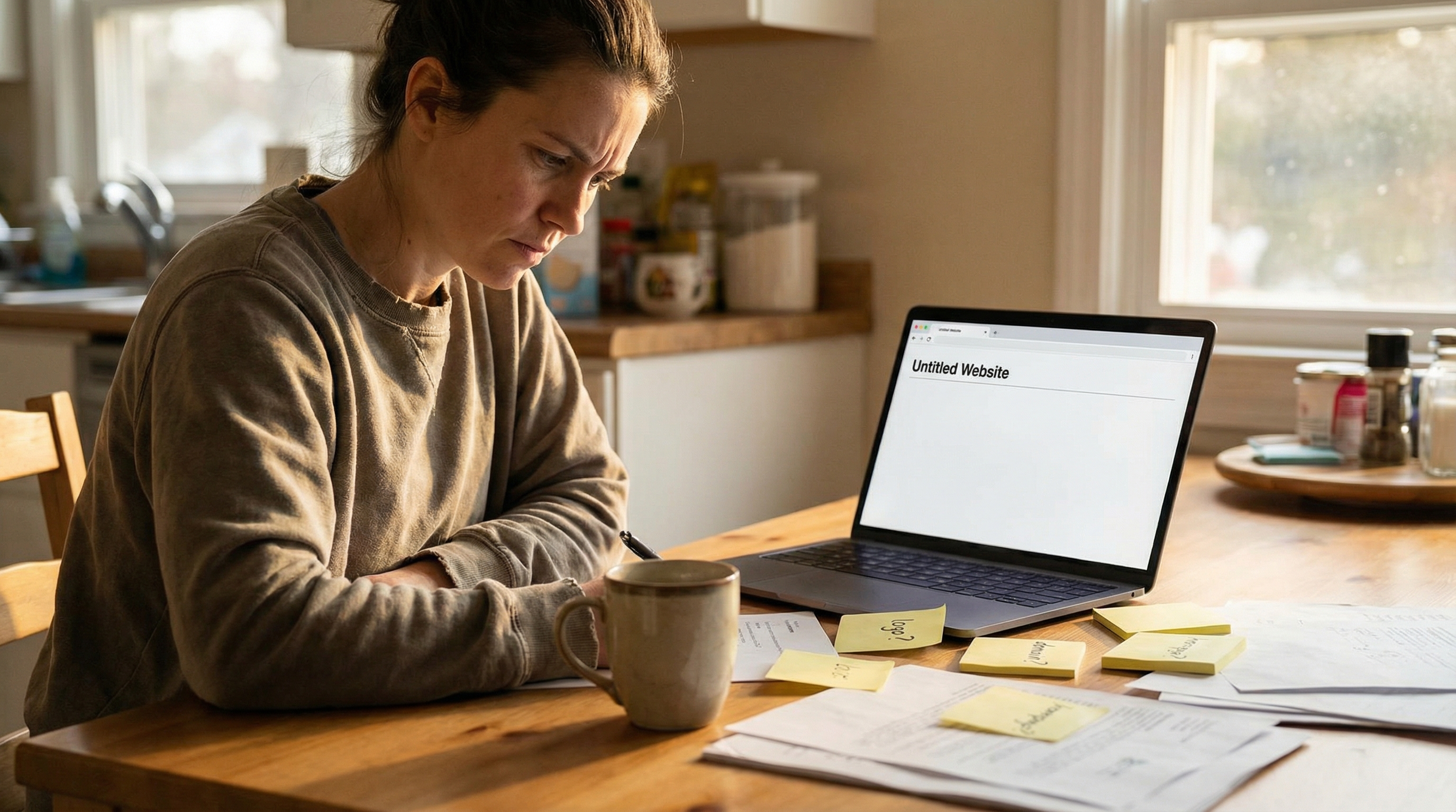 Entrepreneur stuck before launching a business website