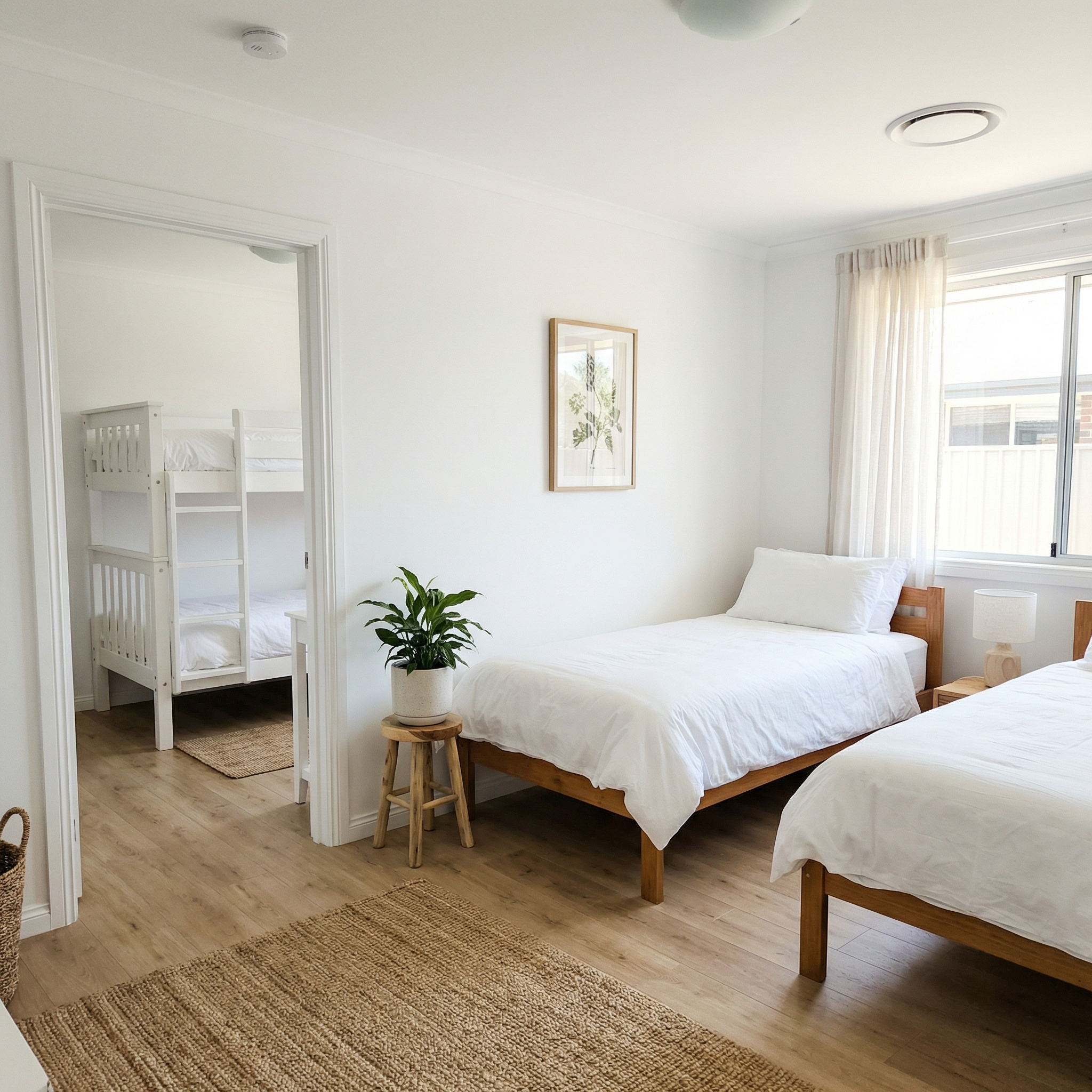 Vacation rental bedroom with separate beds