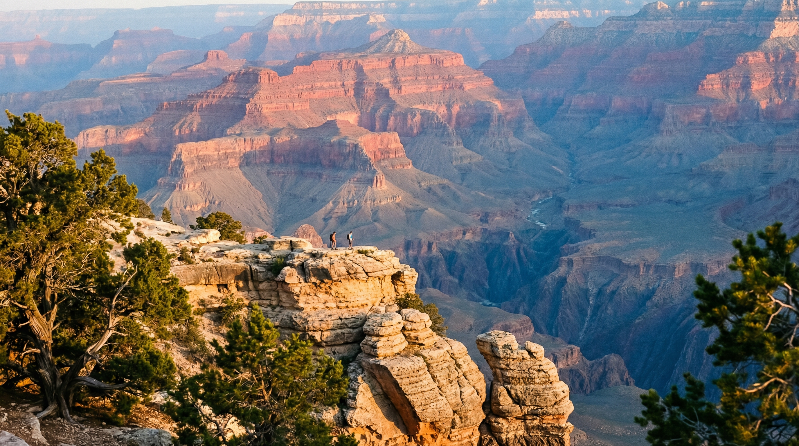 Grand Canyon South Rim sunrise panoramic view