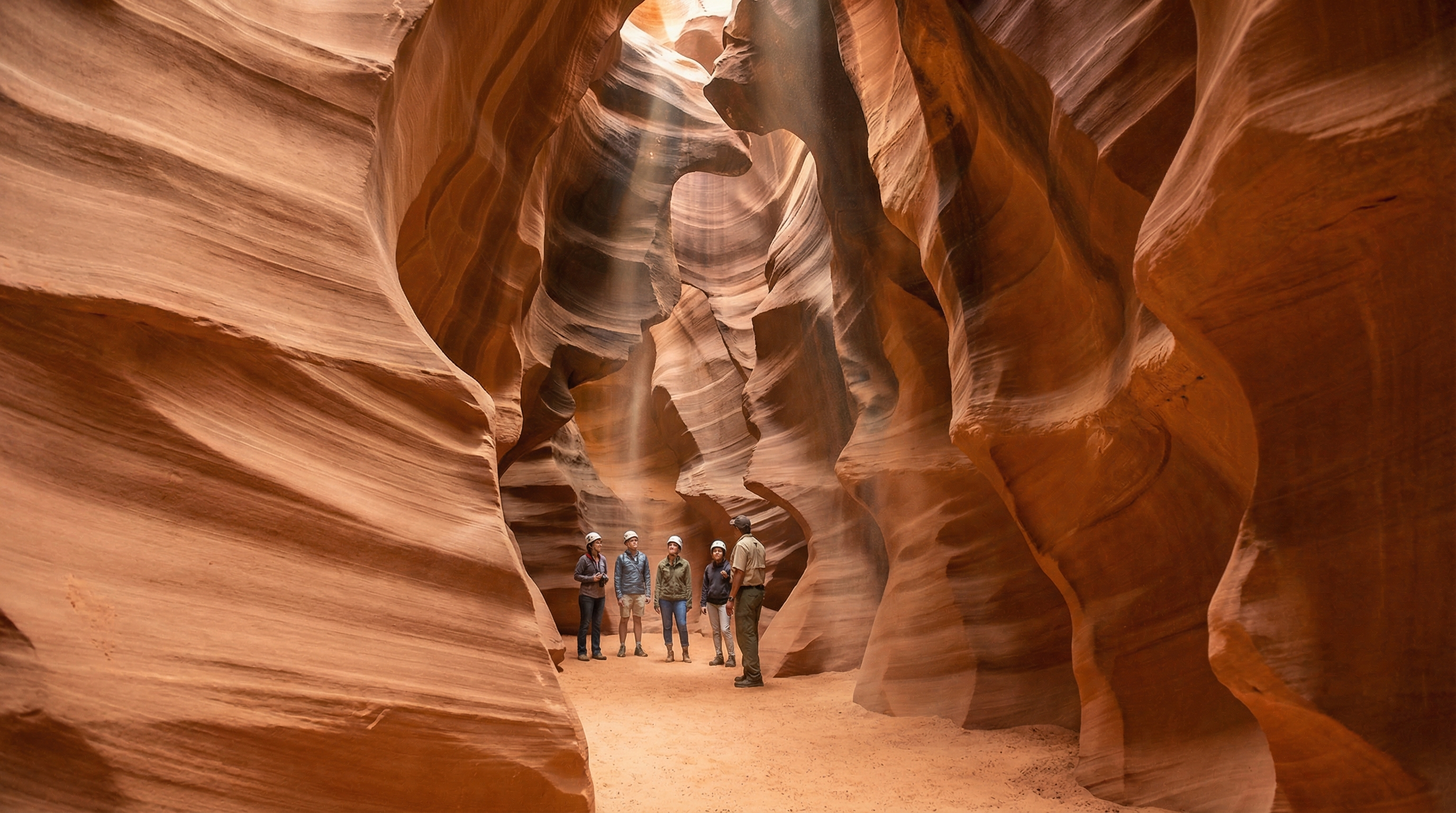 Antelope Canyon sandstone light beams