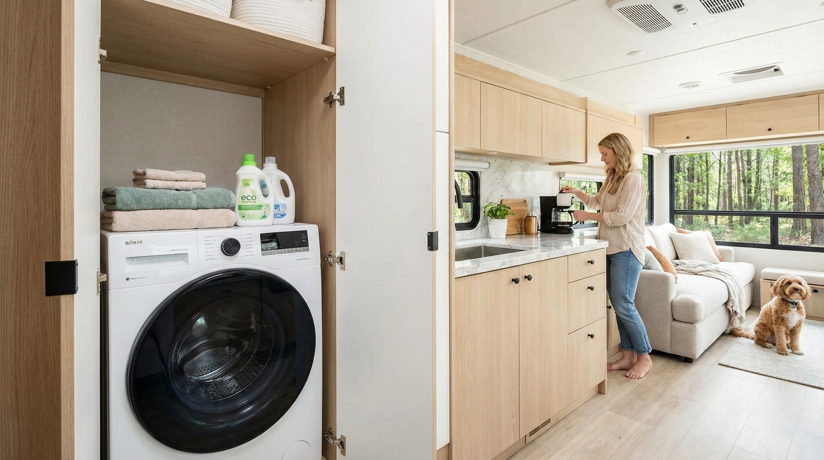 RV laundry setup hero image