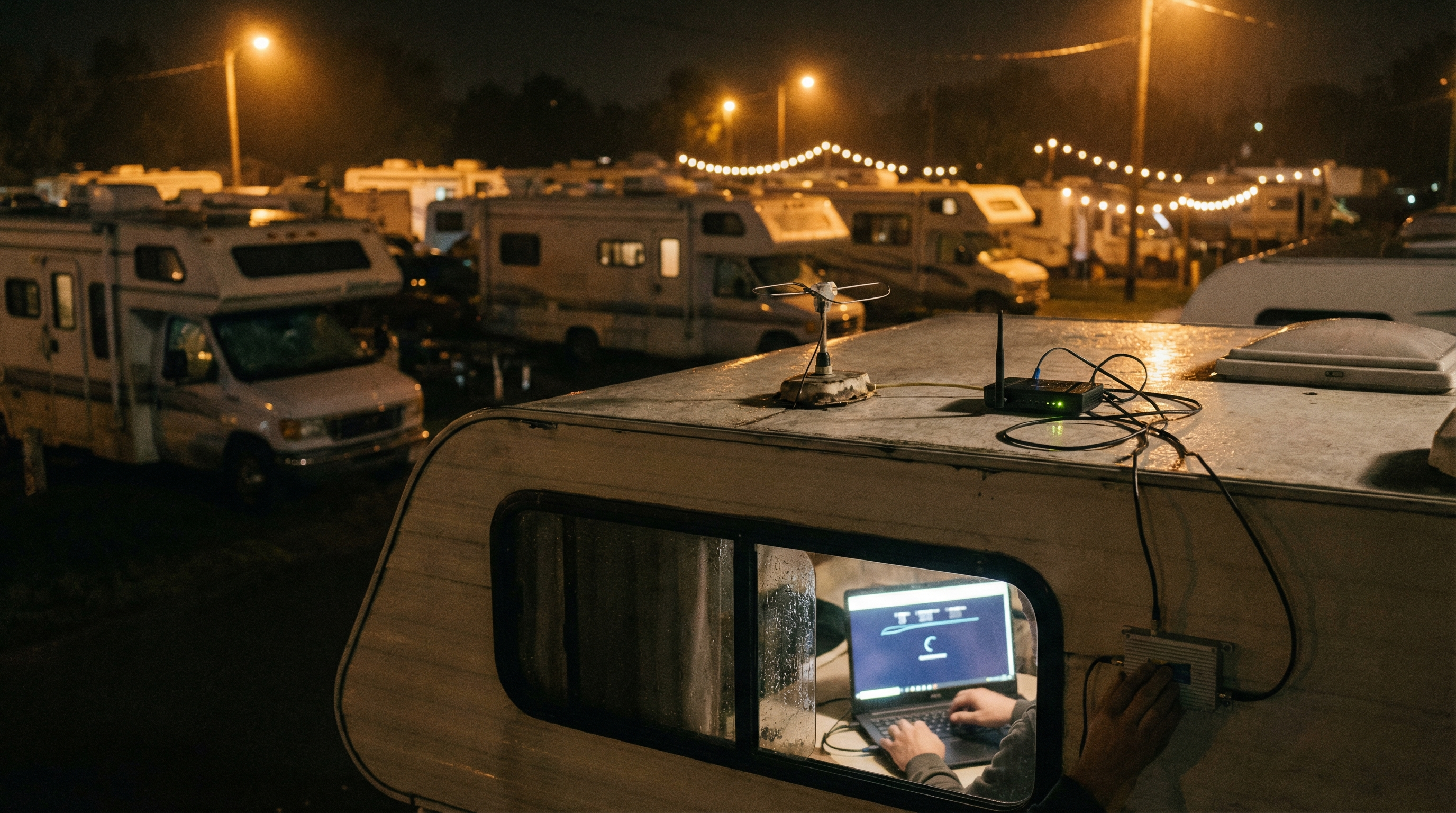 Using an RV WiFi booster to improve campground WiFi reliability