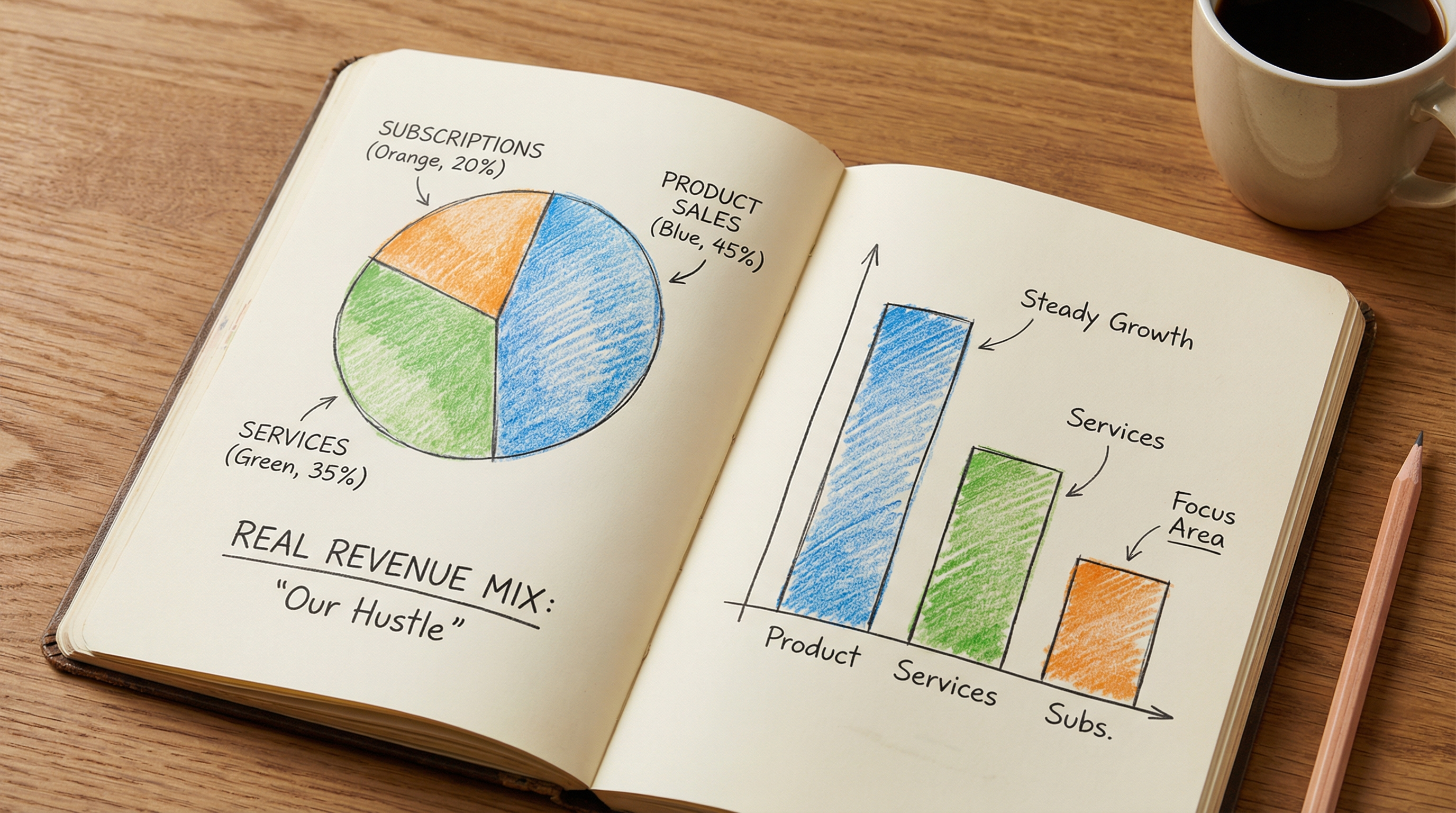 A visual representing a real-world revenue mix for affiliate monetization models.