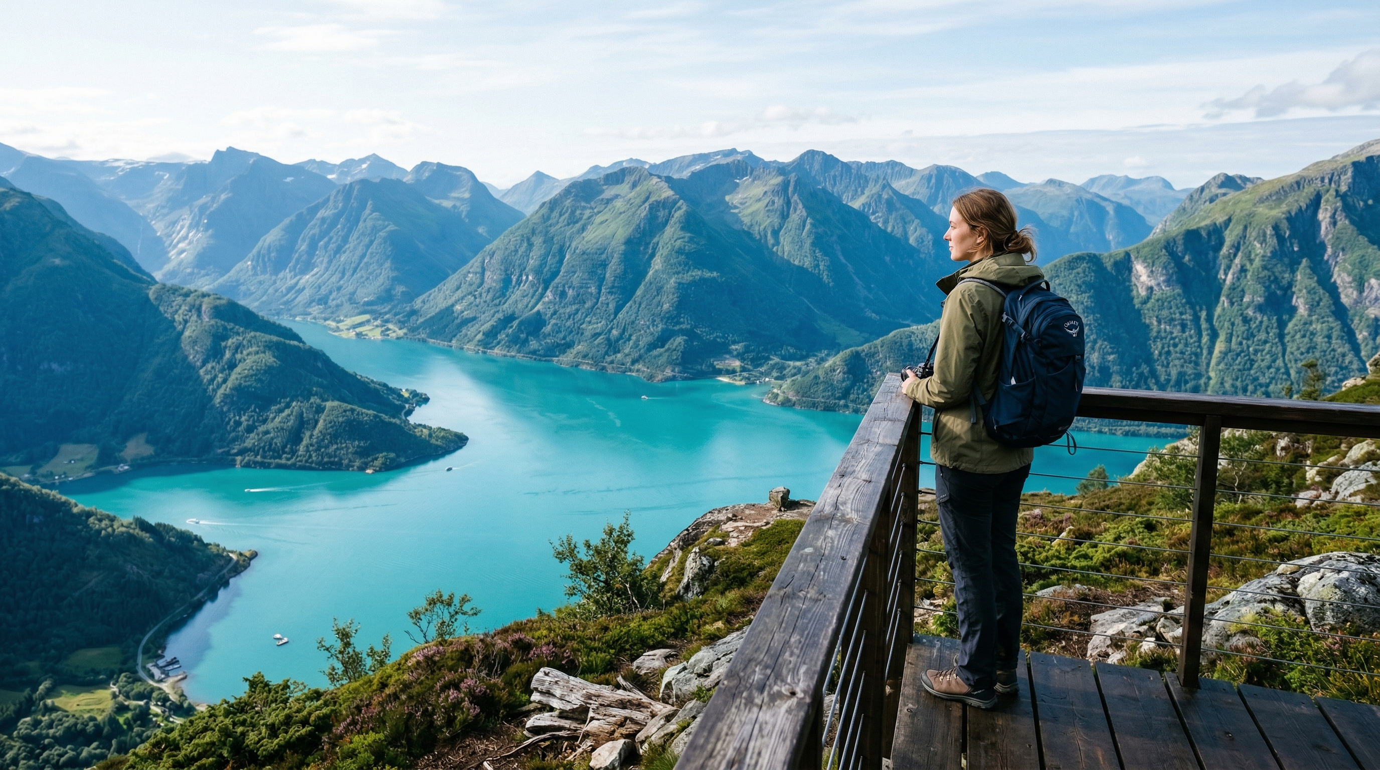 Open mountain and lake landscape representing fresh-air nature travel