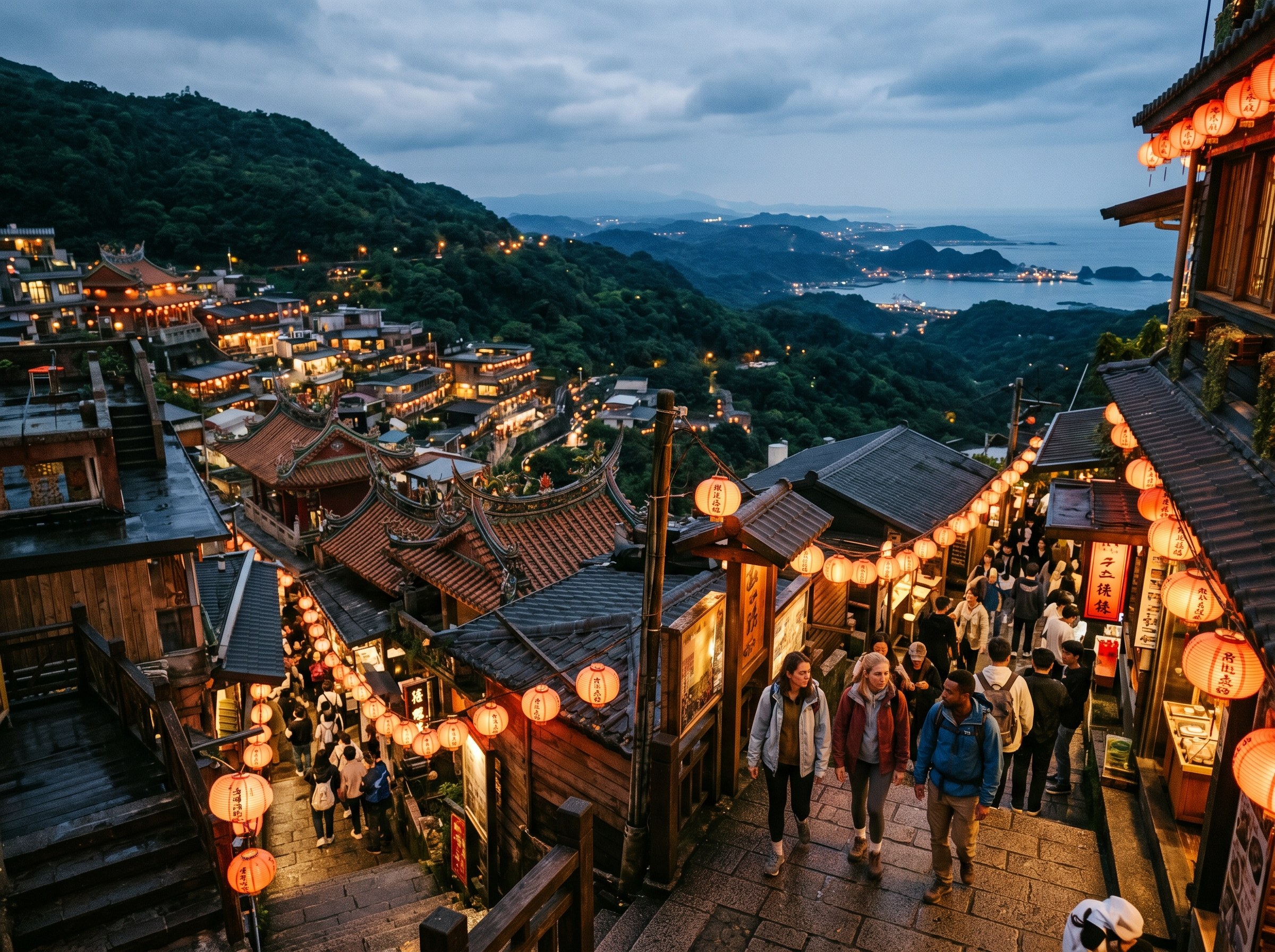 Asia travel scene with cultural architecture and scenic atmosphere