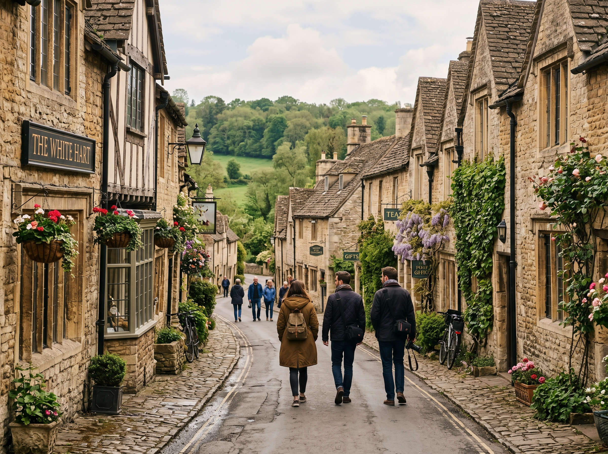 England travel scene with historic streets and countryside atmosphere
