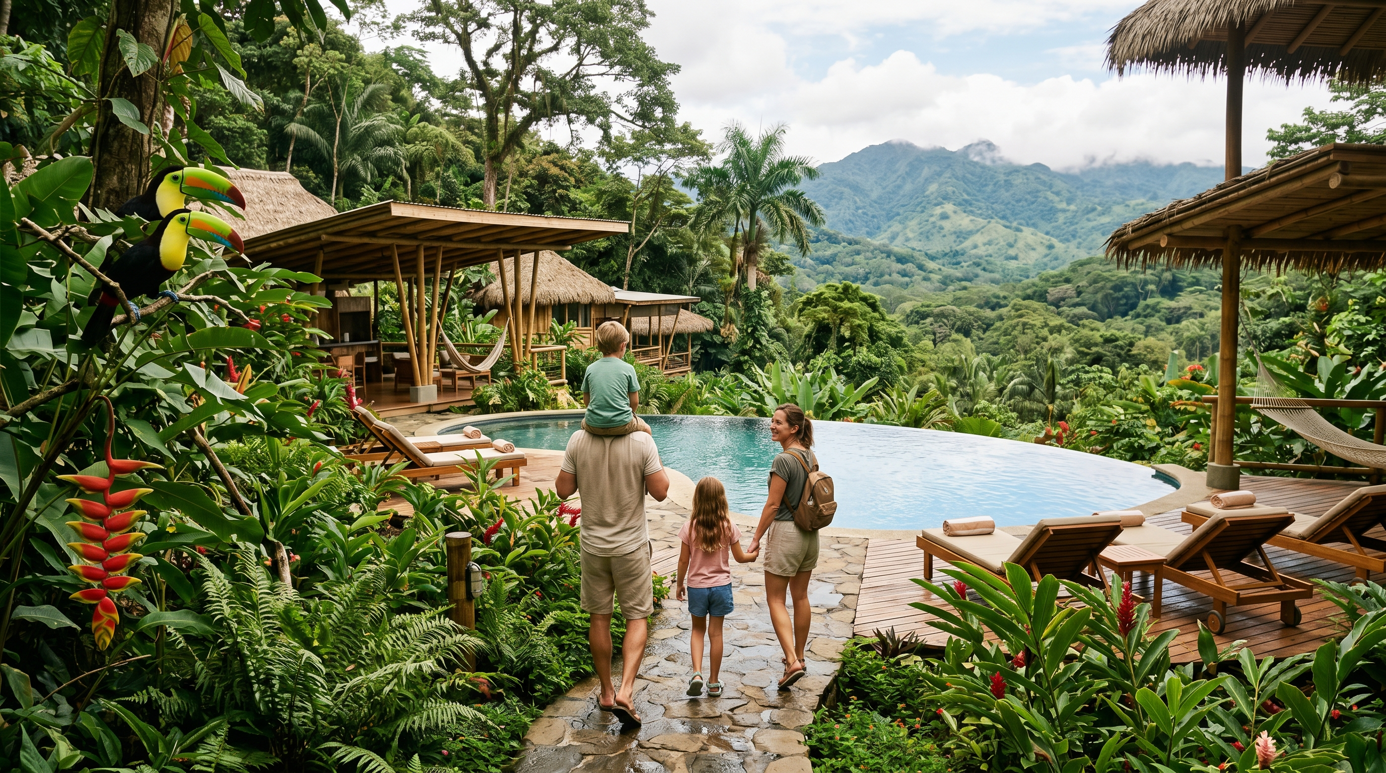 Costa Rica eco luxury family resort in tropical rainforest