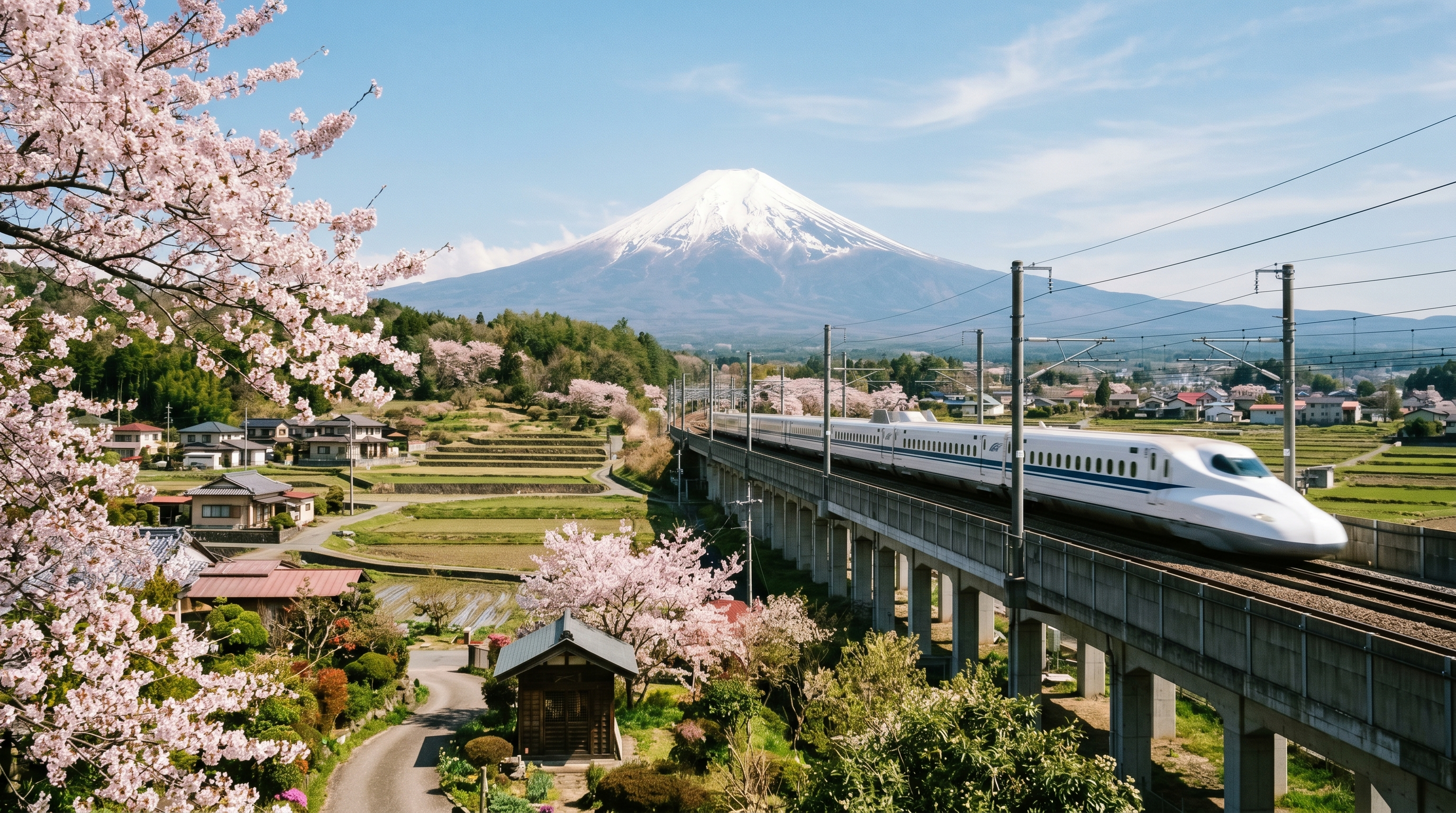 Scenic alpine train route in Europe