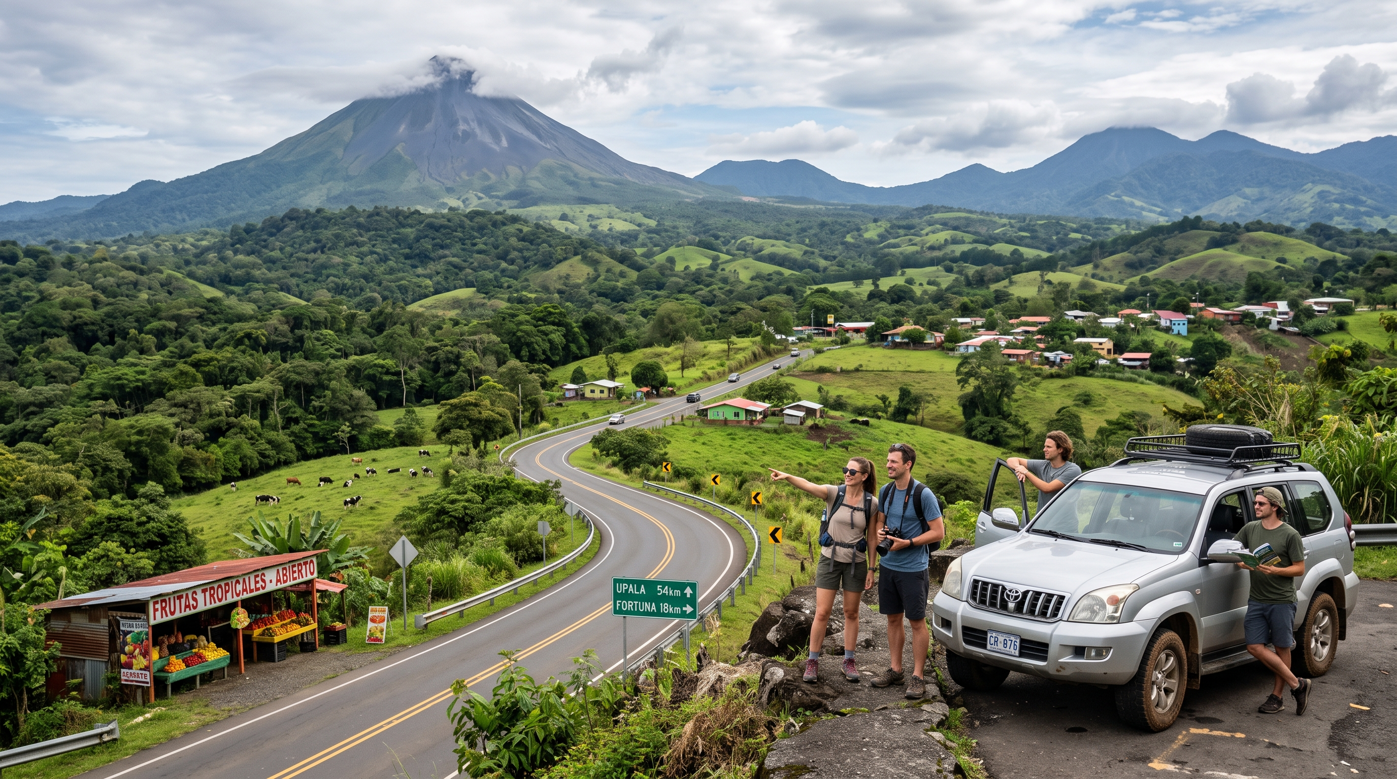 Scenic road trip through Northern Costa Rica between La Fortuna and Upala