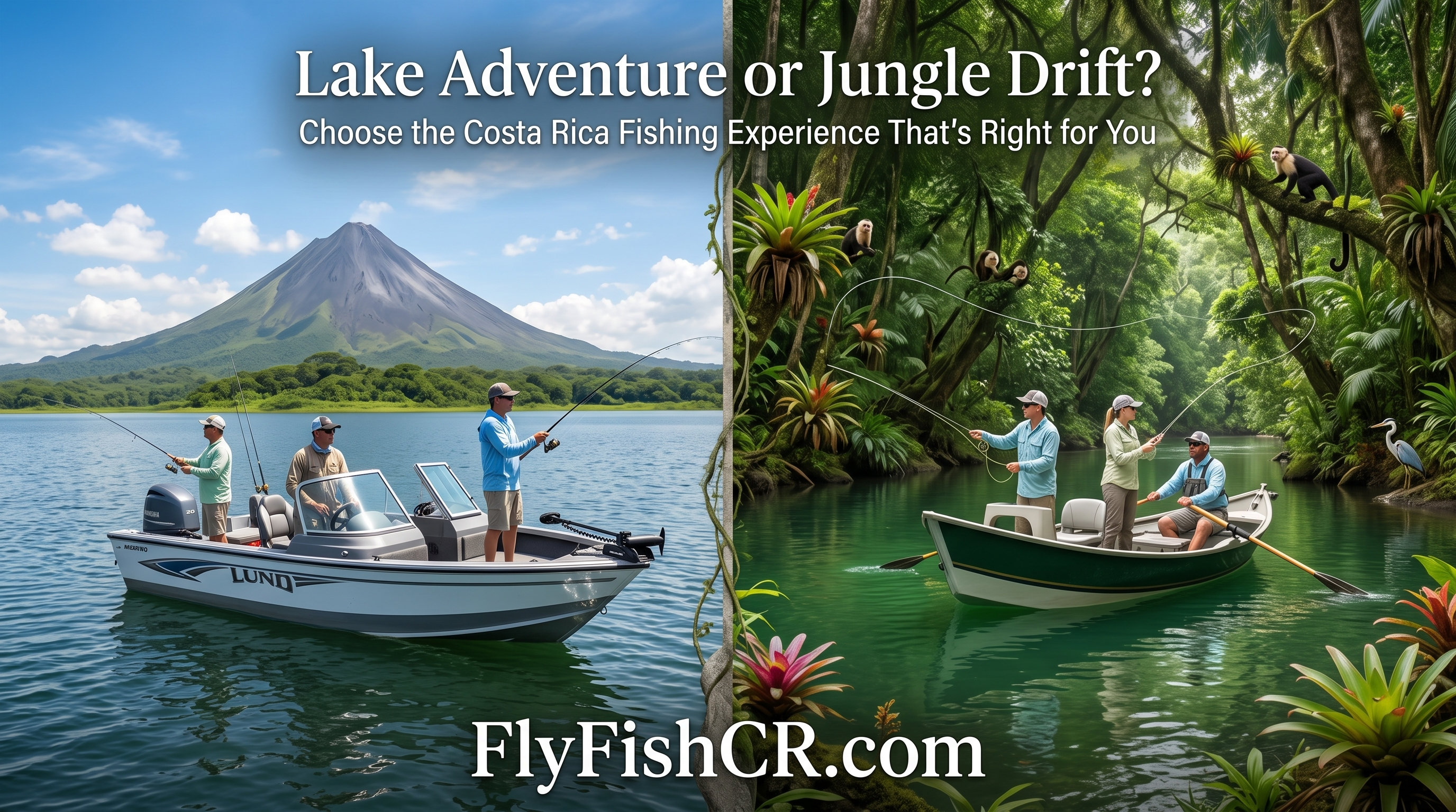 Comparison between Lake Arenal boat fishing and Rio Nino jungle river fishing