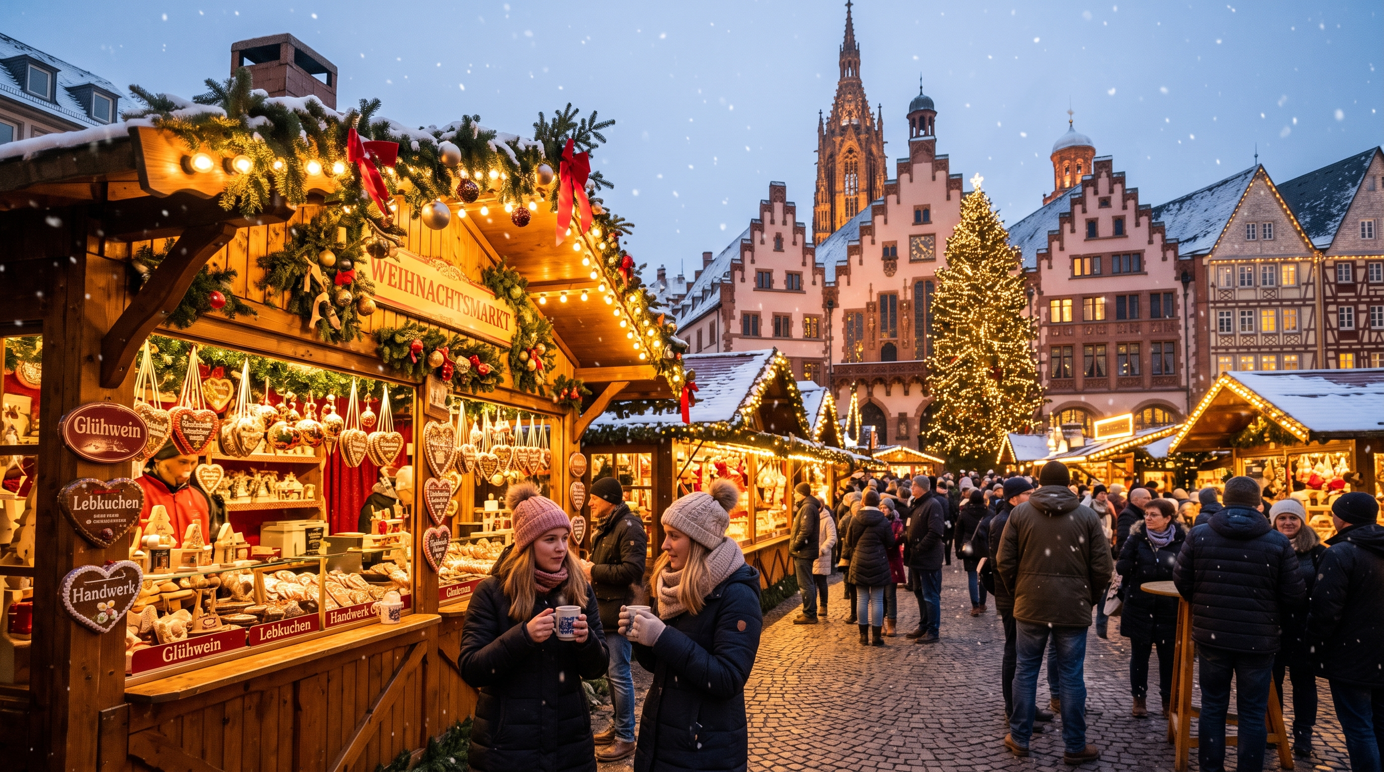 Christmas market budget planning with hotel train and food costs