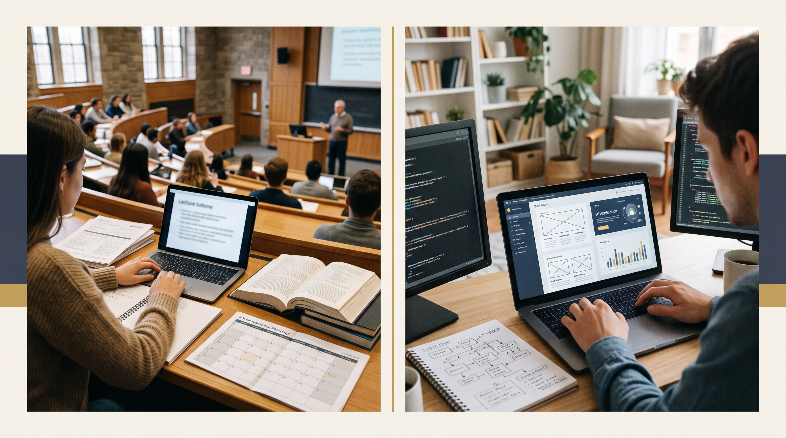 Traditional Canadian university learning compared with practical online project building