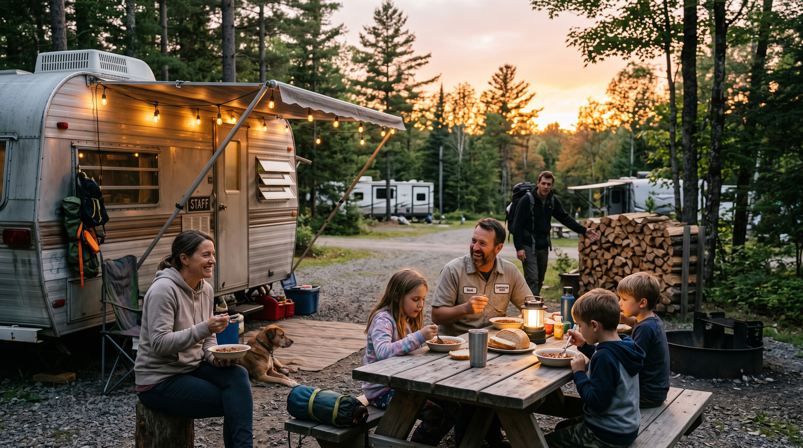 Campground family trying to relax while remaining available to guests after working hours