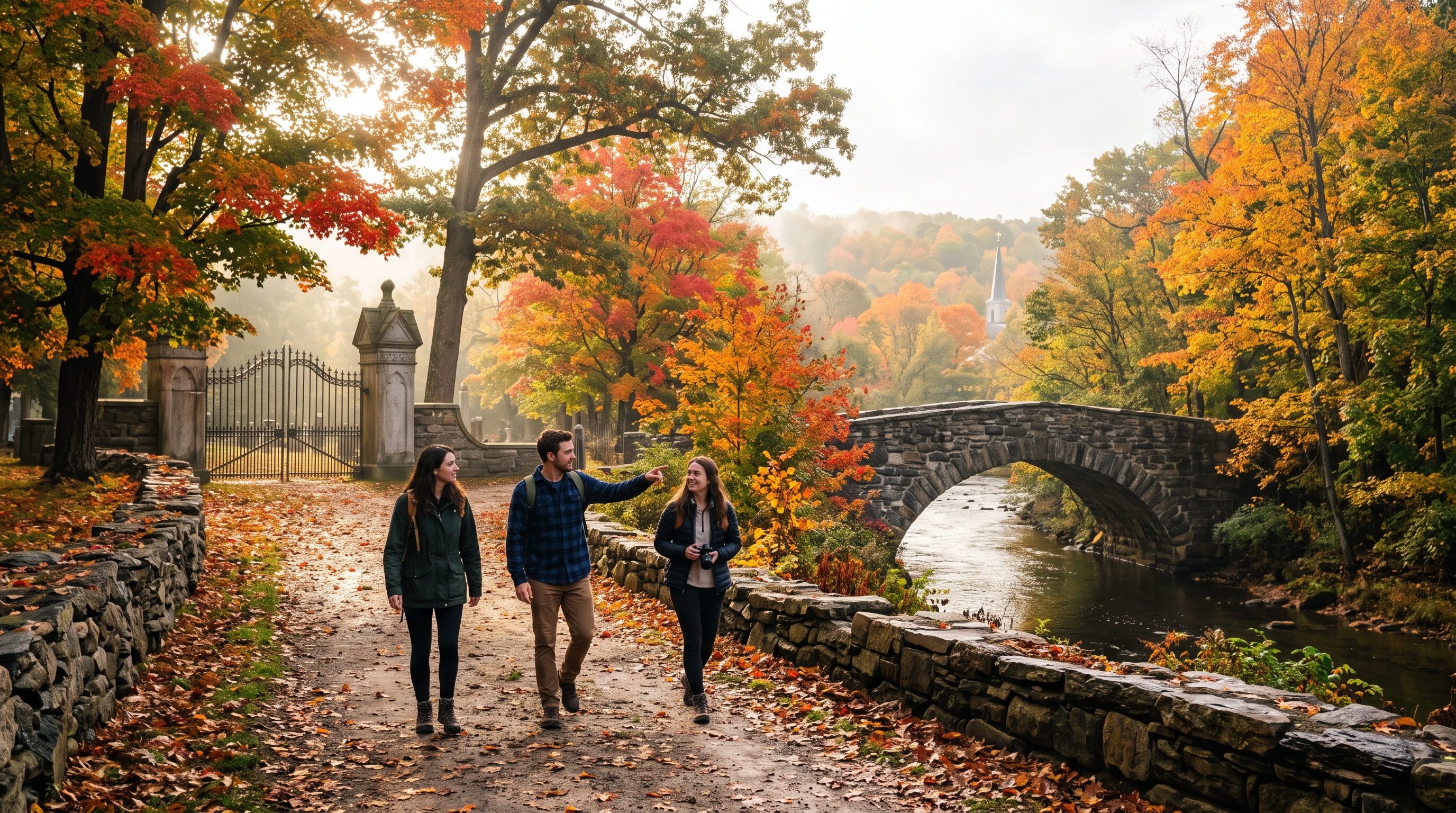 Sleepy Hollow cemetery and Hudson Valley autumn atmosphere