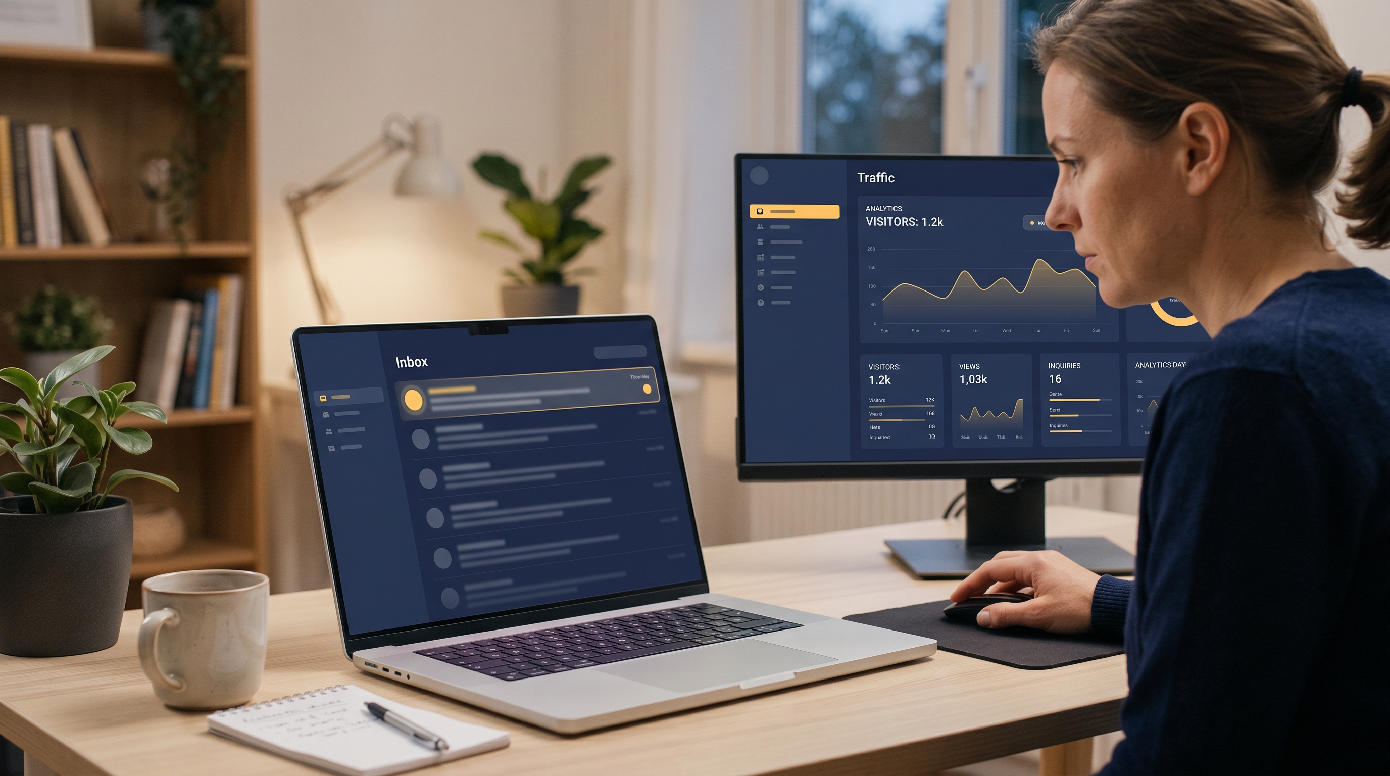 Business owner focusing on traffic while unanswered customer inquiries remain in an inbox