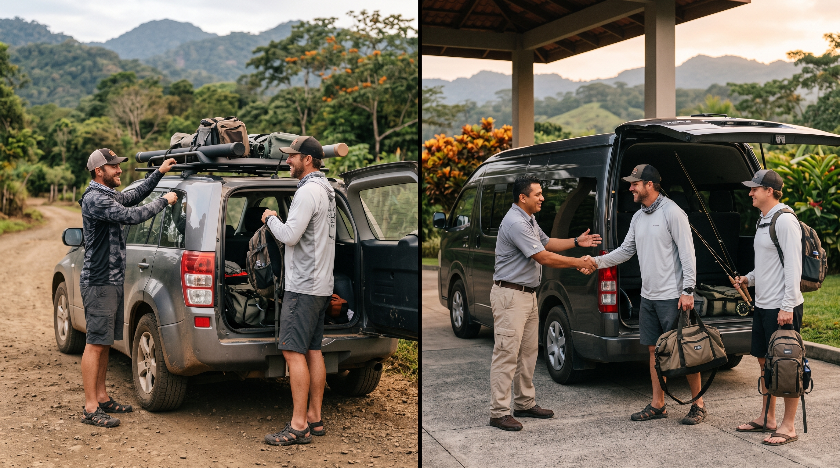 Rental car and private transfer comparison for a Costa Rica fly-fishing vacation