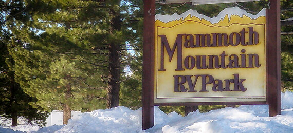 Mammoth Mountain RV Park sign