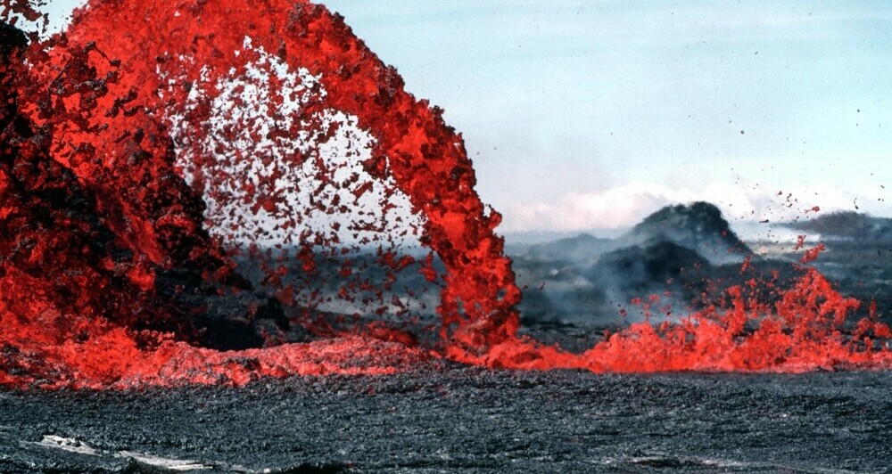 Lava spewing from the earth!