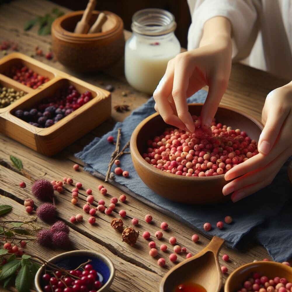 A hands-on shot of a person carefully cleaning and sorting freshly harvested wild berries.