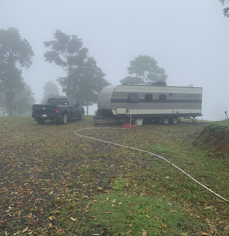 Arrival on a foggy and rainy day in Costa Rica