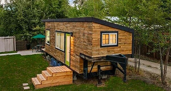 Situated Tiny House on Goose Neck Trailer