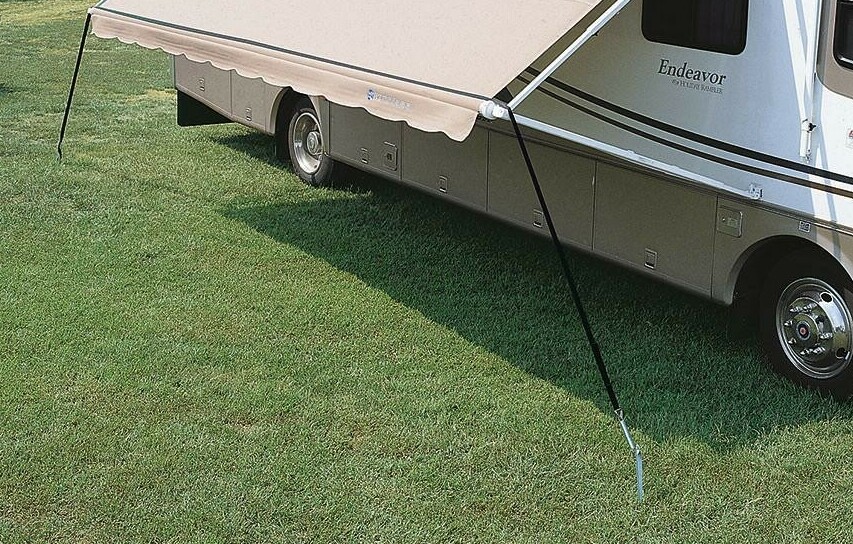 RV Awning Tied down 