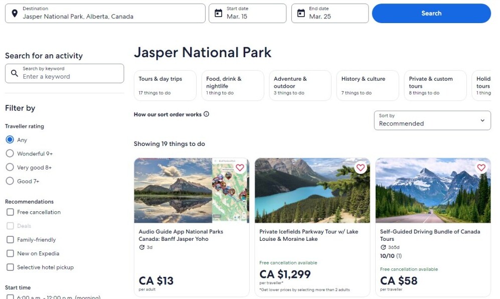 Screenshot of Jasper National Park