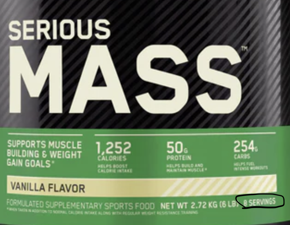 Mass gainer with only 8 servings