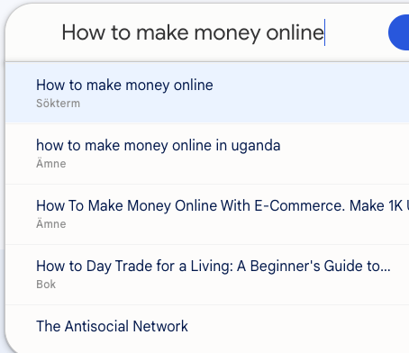 Google Trends, search for how to make money online