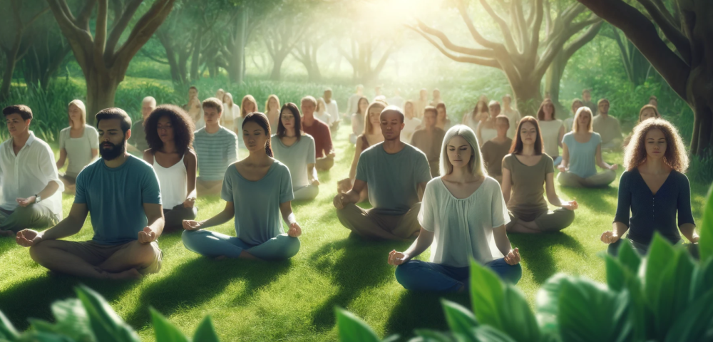 People meditating (AI generated)