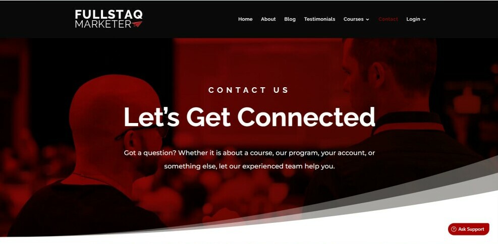 My Fullstaq Marketing Product Review lets's get connected banner