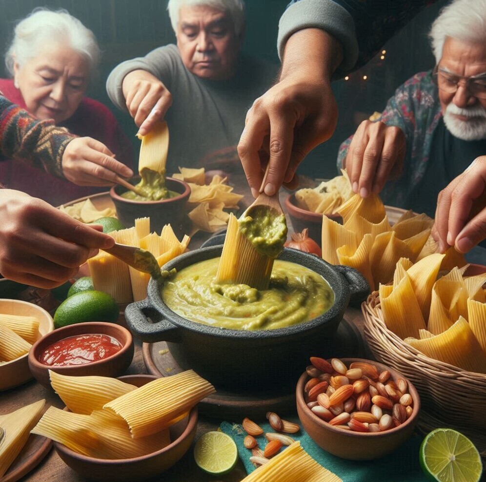 Tamales con Salsa de Aguacate y Limón