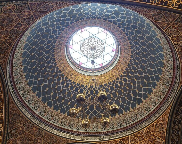 Ceiling detail in the Spanish Synagogue, Prague