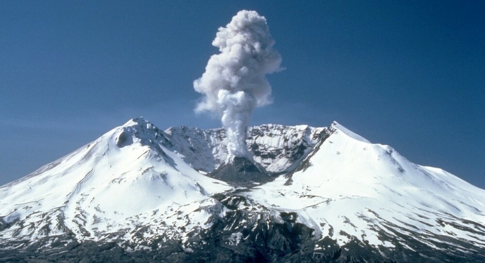 Mount St Helens erupting
