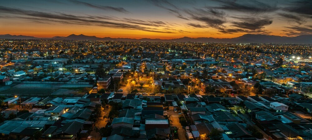 Santiago Chile and sunset